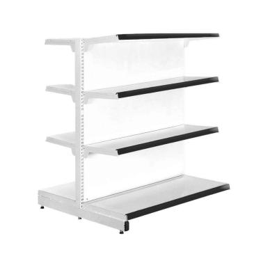 Imagem de Gôndola Prateleira 4 Níveis 40x30 New Plus 1,40 Central Continuação pe Preto - Sa Gôndolas