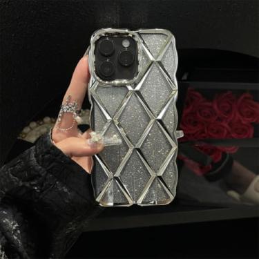 Imagem de MVVKKY Capa protetora macia de mármore com cubo brilhante de luxo para iPhone 14Pro, transparente e à prova de choque (para iPhone 14Pro/1)