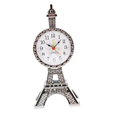Imagem de IEUDNS Relógio despertador Torre Eiffel, decoração para casa, presente, enfeites para quarto, versátil, sala de estar, cabeceira, estilo vintage, decoração, Ouro Preto