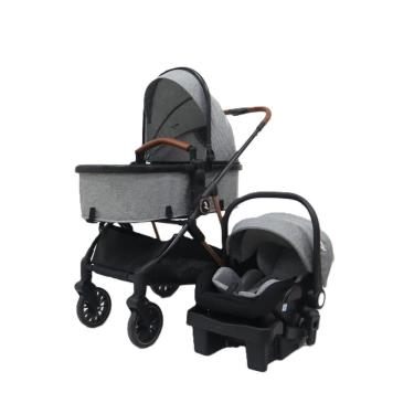 Imagem de Carrinho Premium Baby + Bebê Conforto Florence Black/Cinza