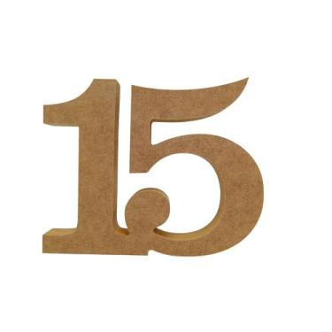 Imagem de Número 15 Em Mdf Cru 18mm 20cm Para Decorar Festa Debutante - DF Morae