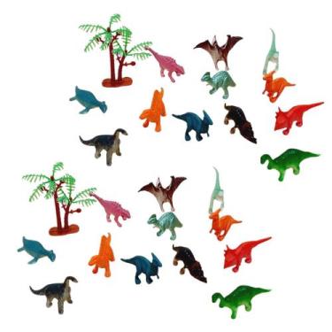 Imagem de 2 Kit animais dinossauro tubinho com 13 peças cada brinquedo infantil 