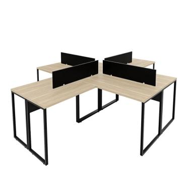 Imagem de Escrivaninha Ilha em L Estação de Trabalho Mesa Industrial 240x78cm Office Dubai