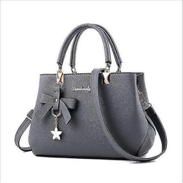 Imagem de Bolsas femininas de couro pu bolsa de ombro shell bowknot messenger ba
