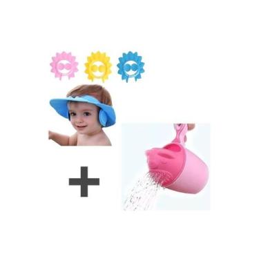 Imagem de Conjunto de touca de sol e copo de banho para banho de bebê - Lightbek