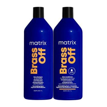 Imagem de Shampoo Matrix Brass Off Blue Toner para cabelos tingidos 1L
