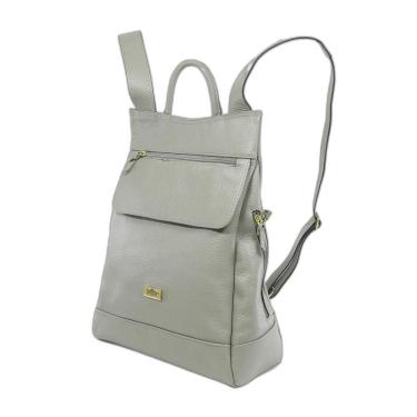 Imagem de Mochila Feminina Anti Furto Luxo Em Couro Cinza