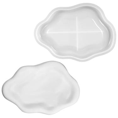 Imagem de XLIUAX Molde de bandeja de resina em nuvem, molde de bandeja de silicone, bandejas de armazenamento para resina epóxi, faça você mesmo, decoração feita à mão, joias de presente, bugiganga, suporte de