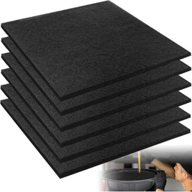 Imagem de 6 peças de almofada de drenagem de óleo de 55 cm, sem respingos, tapete quadrado de troca de óleo, almofadas de respingos de óleo para a maioria dos ralos de óleo para mecânicos e técnicos automotivos