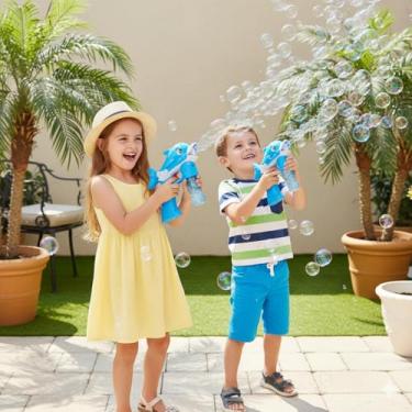 Imagem de Pistola Lança Bolhas de Sabão Golfinho Infantil Divertida e Segura