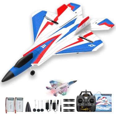 Imagem de CKYSCHN F22 Remote Control Airplane 4 Channel with Lights | 2.4G Fighter RC Plane with 3 Flight Modes for Beginners - RTF RC Airplane for Adults 37 Minutes Flight Time