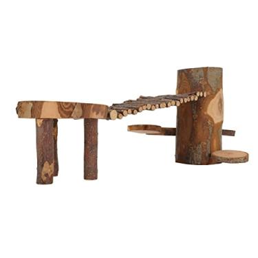 Imagem de Generic Brinquedo de Plataforma de Hamster, Reduz a Ansiedade, Estresse, Luta contra o Tédio, Mastigação Segura, Brinquedo de Plataforma de Hamster de Madeira Durável para Recreação para Gerbils