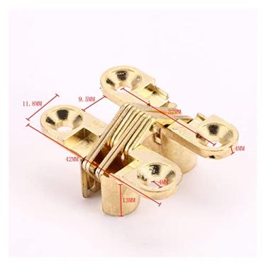 Imagem de Dobradiça pivô dobradiças ocultas 12 x 42 mm barril oculto invisível porta transversal dobradiça rolamento caixa de madeira para móveis de janela dobrável conjunto de dobradiças 4 peças (cor: cor