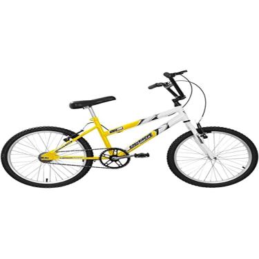 Imagem de Bicicleta de Passeio Ultra Bikes Esporte Bicolor Aro 20 Reforçada Freio V-Brake Infantil Juvenil Amarelo/Branco