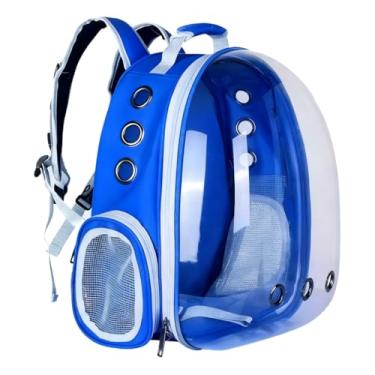 Imagem de Mochila para Cachorros e Gatos Visão Panorâmica Astronauta Caixa de Transporte Para Viagens Curtas Em Carro Bolsa Pet Leve E Resistente (azul)