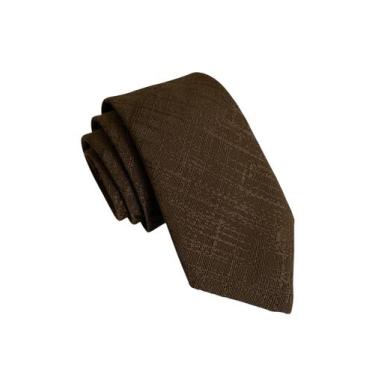 Imagem de Gravata Marrom Masculina Trabalhada Luxo para Padrinhos de Casamento e