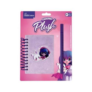 Imagem de Kit Caderno Plush com Caneta Roxa e Aplique 3D Fenix - FPM-571 - Fenix