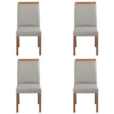 Imagem de Kit 4 Cadeiras Decorativas Sala de Jantar Luxo Analice Facto Prata - M