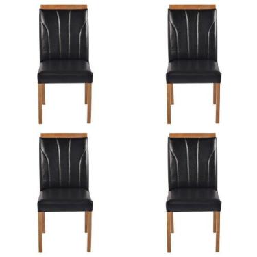 Imagem de Kit 4 Cadeiras Decorativas Sala de Jantar Luxo Analice Facto Preto - M