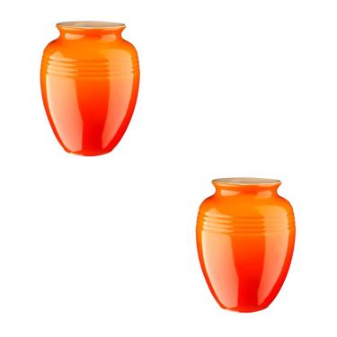 Imagem de KIT LE CREUSET 2 VASOS 15CM 1L CLÁSSICO EM CERÃMICA LARANJA