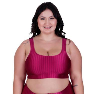 Imagem de Top Fitness Cropped de Academia Plus Size 3D Nicole - Naka Modas, Pink