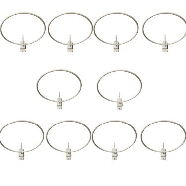 Imagem de Kit 10x Ganchos redondo branco p/ bola p/ painel canaletado 26cm