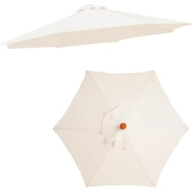 Imagem de Guarda-sóis De Jardim Substituição Do Dossel Guarda-sol Basculante Sun Shade Canopy Dossel De Poliéster Octogonal Portátil 2,7/3,0 M Cobrem Uma Grande área De Proteção U, Beige, 3.0m 8 ribs