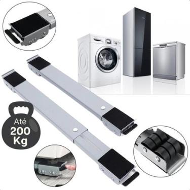 Imagem de Suporte com rodinhas ajustável p/ eletrodomésticos - Preto - Shopbr