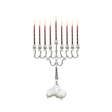 Imagem de Majestic Giftware MN-HA19379BS Menorah Hanukkah, 20 cm, banhado a prata