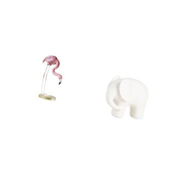 Imagem de Fenteer Escultura de Pássaro E Elefante em Resina Cerâmica Flamiphant, Estatueta de Arte Moderna para Decoração de Casa E Jardim, Coleção com Suporte de Metal