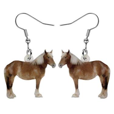 Imagem de Brincos de cavalo de corrida de acrílico delicados pendentes fofos de pônei Derby joias para mulheres, acessórios presentes, Medium, Acrílico, Sem pedra preciosa