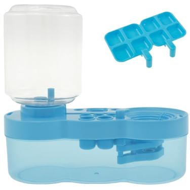 Imagem de Limpador de pincel de tinta para circulação de água, ferramenta de limpeza de pincel com bandeja multifuncional suprimentos de pintura com ralo e suporte para aquarela acrílica (azul)