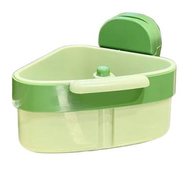 Imagem de Cesta de drenagem de pia suspensa para pia de cozinha e filtro de alimentos, escorredor de plástico de 12 x 12 x 10 cm para lavar frutas e legumes, organizador de ralo de água em verde