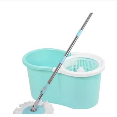 Imagem de Balde Mop Giratório com Centrífuga, Sistema de Limpeza com Esfregão e Cesto Removível