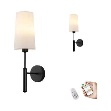 Imagem de Conjunto De Lâmpadas De Parede Recarregáveis Sem Fio Com Controle Remo