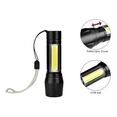 Imagem de Lanterna Mini Led Lampião Tática Recarregável Zoom Forte