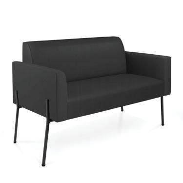 Imagem de Sofá Namoradeira 2 Lugares Pé De Ferro Preto Marisa Corino D03 - D'rossi Cor Preto