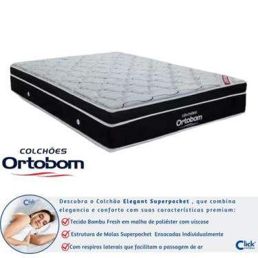 Imagem de Colchão Queen Ortobom Elegant Superpocket Molas Ensacadas 158x198x28cm