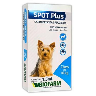 Imagem de Carrapaticida e Pulgicida Com Ação Repelente Spot Plus 1,5ml para Cães