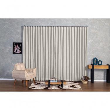 Imagem de Cortina Microfibra Com Linho 4,00x2,50 Para Trilho Duplo palha