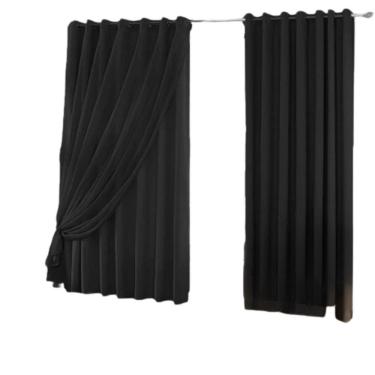 Imagem de Cortina Blackout Com Voil 3,00x2,50 Para Trilho Duplo