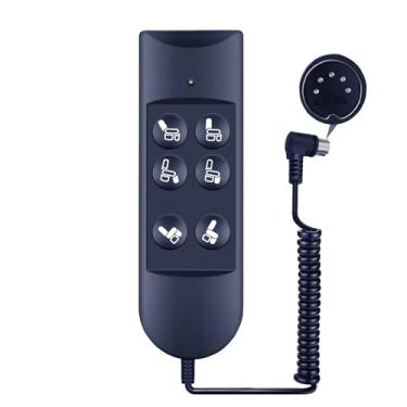 Imagem de WDZP Cadeira elevatória com plugue de 5 pinos com 6 botões, controle remoto para casa, controle manual reclinável, com cabo de extensão adequado para Okin Dewert Limoss Golden Catnapper