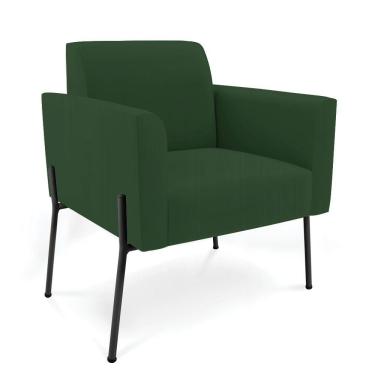 Imagem de Poltrona Pé De Ferro Preto Para Estúdio Marisa Veludo Verde D03 - D'rossi