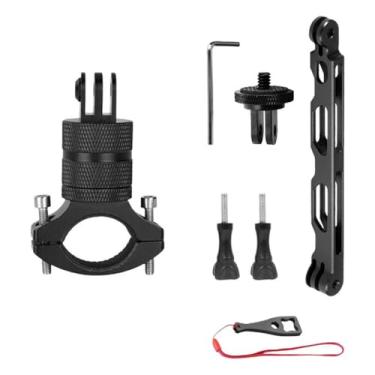 Imagem de Sruim Suporte de guidão de bicicleta de alumínio com braço de extensão de 16,5 cm para sessão Insta 360 X5 X4 X3, Go Pro Hero 13/12/11/10/9/8/7/6/5/4 Session, suporte giratório de 360 graus para