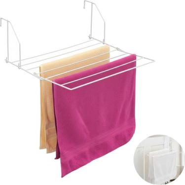 Imagem de Varal Portatil Roupa Janela Porta Box Branco Resistente Seca - EINSTOK