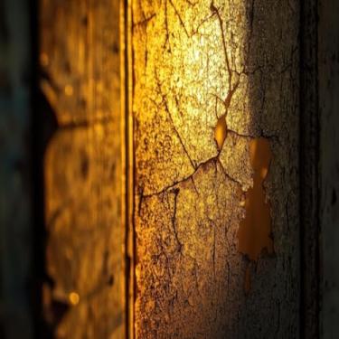 Imagem de Quadro Decorativo Estampa Golden Light Filtrando Pela Porta - Arte Moderna para Decoração de Paredes 40x40cm