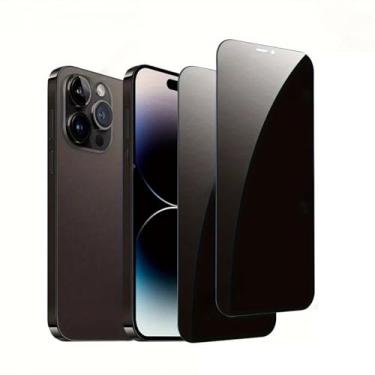 Imagem de Protetor de tela de vidro temperado de privacidade 4 em 1 com filme de lente de câmera, para iPhone 15 16 Pro Max 14 13 12 11 Pro Mini, Vidro