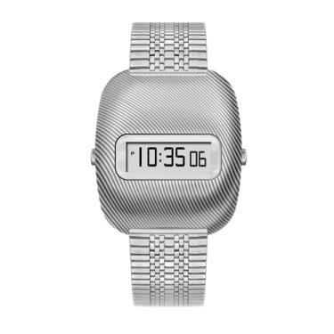 Imagem de Relógio masculino BENLY Ripple Time, retrô, vintage, 1970, LED, relógio de pulso multifuncional à prova d'água com alarme, cronômetro, contagem regressiva, duas vezes, pulseira de aço inoxidável