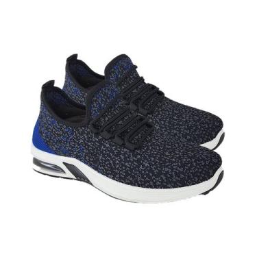 Imagem de Tênis esportivos de corrida genéricos preto/azul 3200 - Lightbek Offic