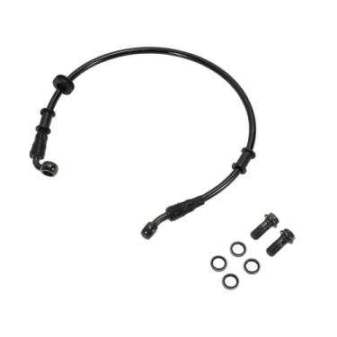 Imagem de Hihaha Linha de mangueira de óleo de embreagem de freio de motocicleta de 50 cm, arruelas, linha de freio hidráulico de motocicleta para motocicletas, motocicletas, quadriciclos, preto